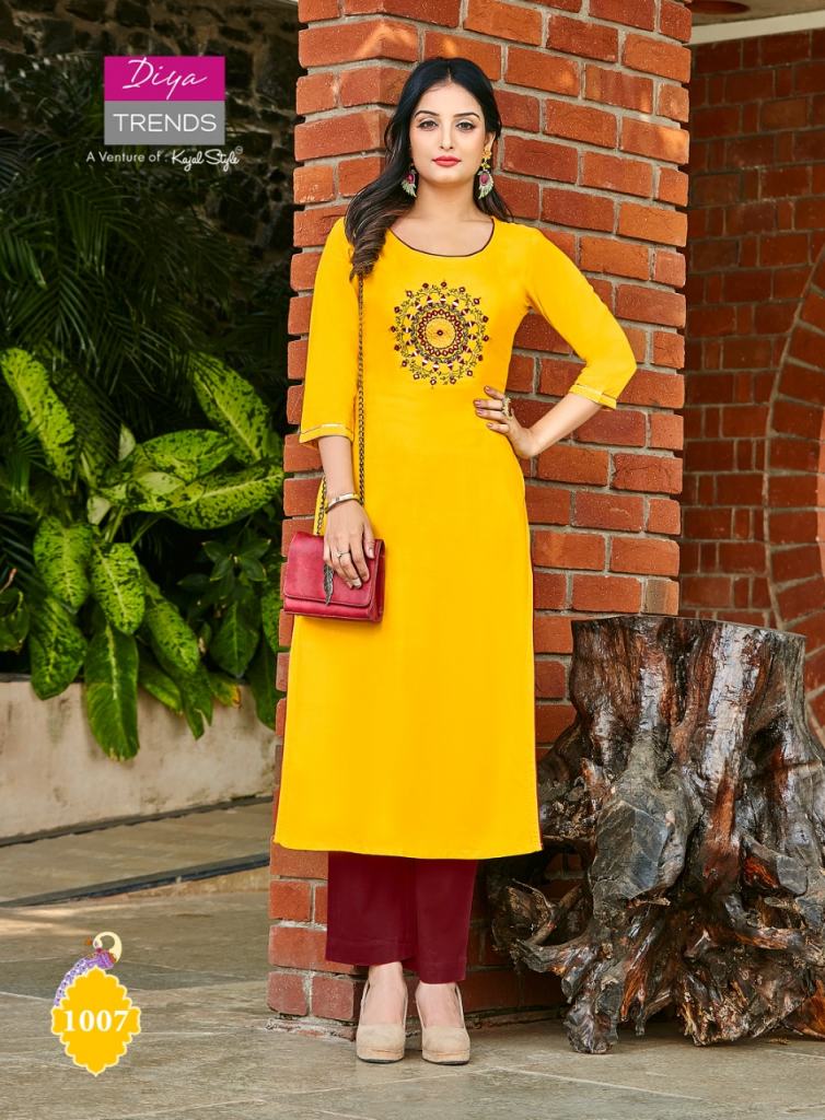 Diya Trends Presents Casual Diaries Vol 1 Designer Kurti  Wholesale Catalog