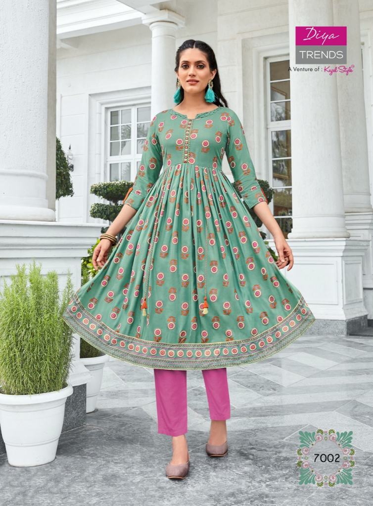 Diya Trends  Ethnicity  vol 7 Fancy Embroidery Printed Anarkali Kurti Catalog 