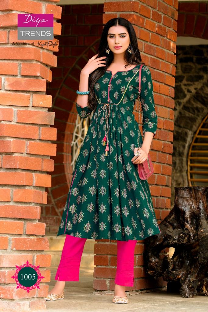 Diya Trends Presents Summer Beauty Vol 1 Printed Anarkali Kurtis Collection