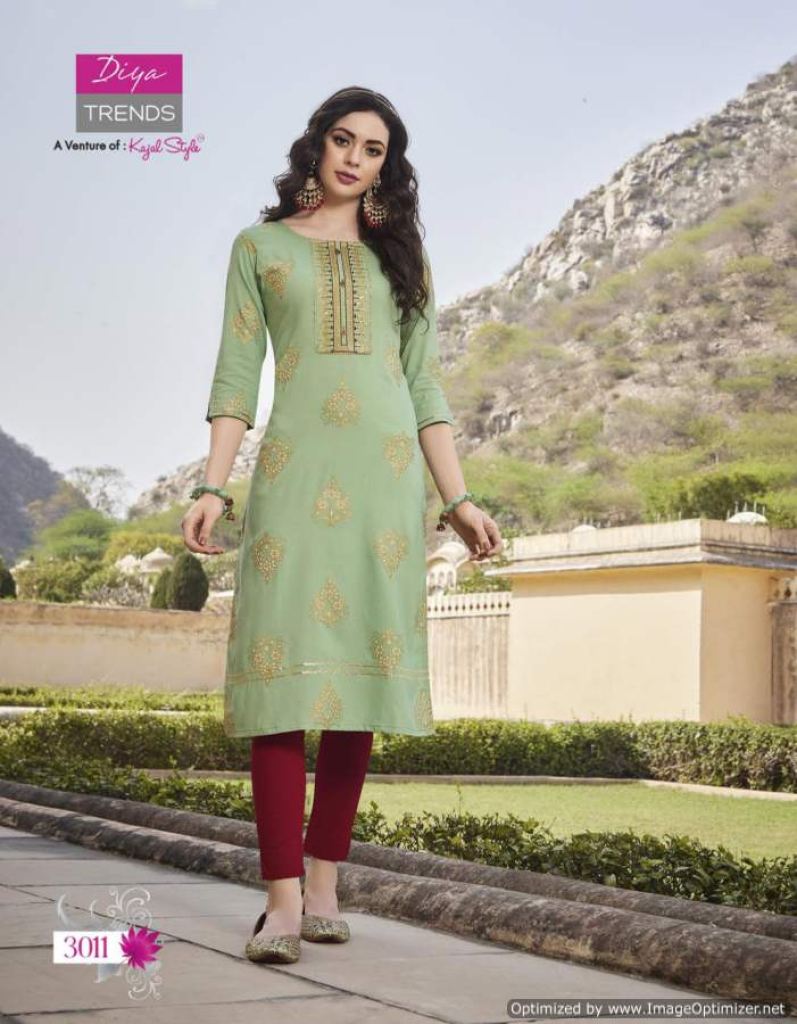 Diya Trendz  Victoria vol 3 catalog  Designer Rayon Embroidery Kurti