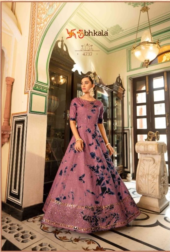 Dusty colors cotton sequence Designer Gown collection 