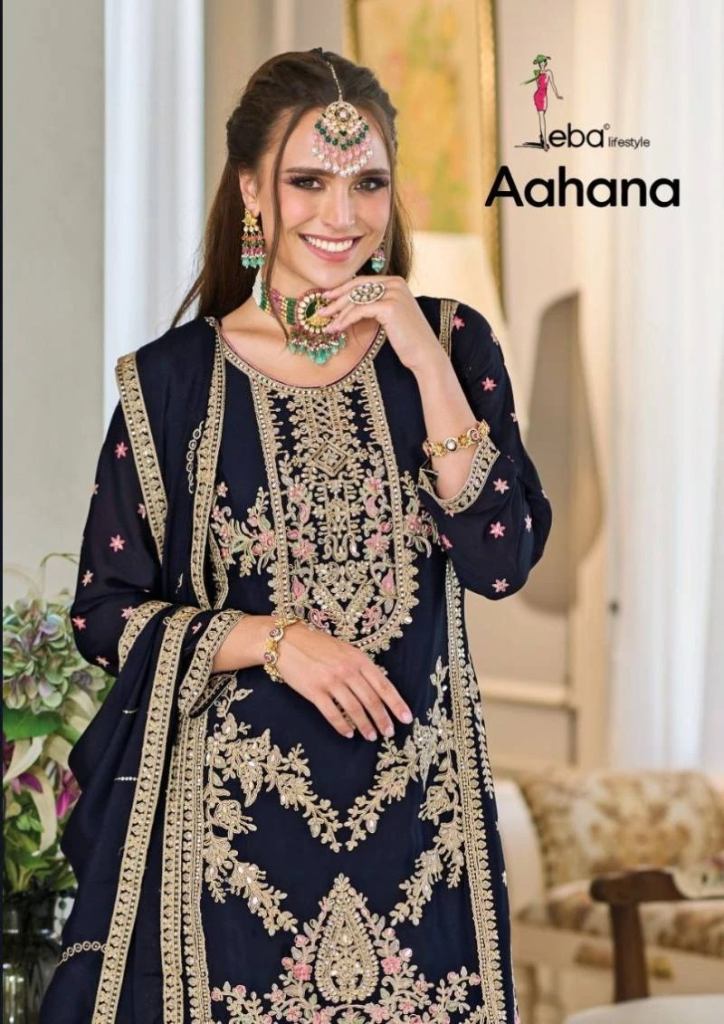 Eba Aahana Embroidered Top Dhoti And Dupatta 