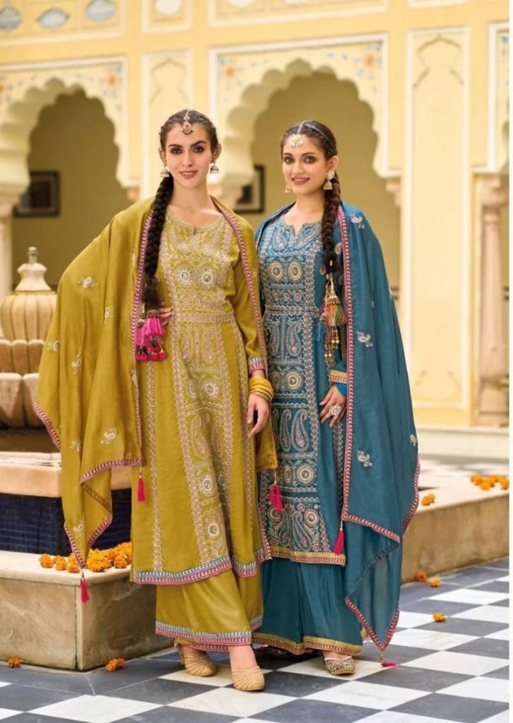 Eba Diva Premium Silk Ready-Made Palazzo Suit