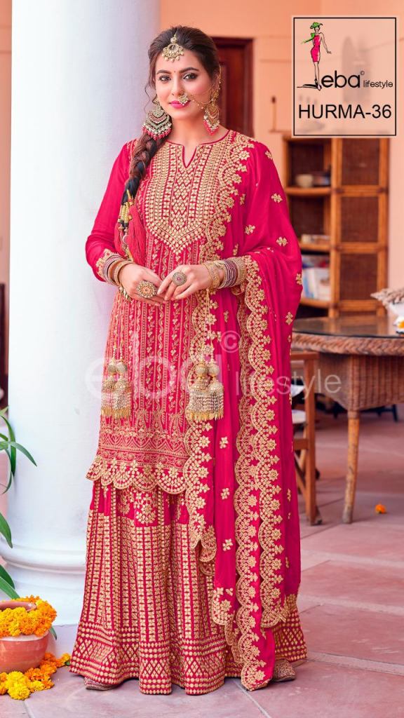  Eba Hurma vol 36 Wedding Wear Embroidery Salwar suits catalog 