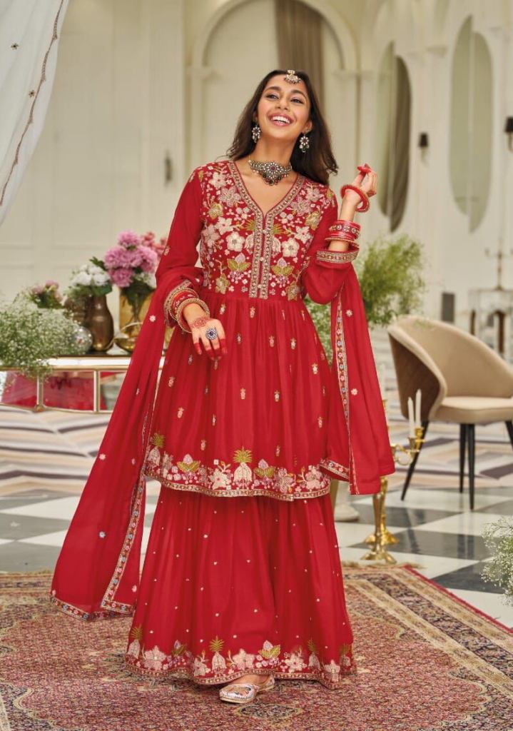Eba Lashkara Embroidery Work Designer Top Bottom And Dupatta