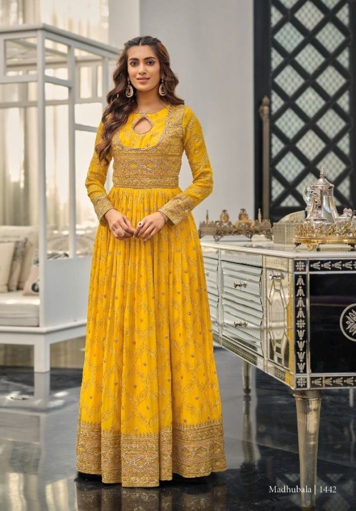 Eba Madhubala Georgette Designer Wear  Long Gown Salwar Kameez