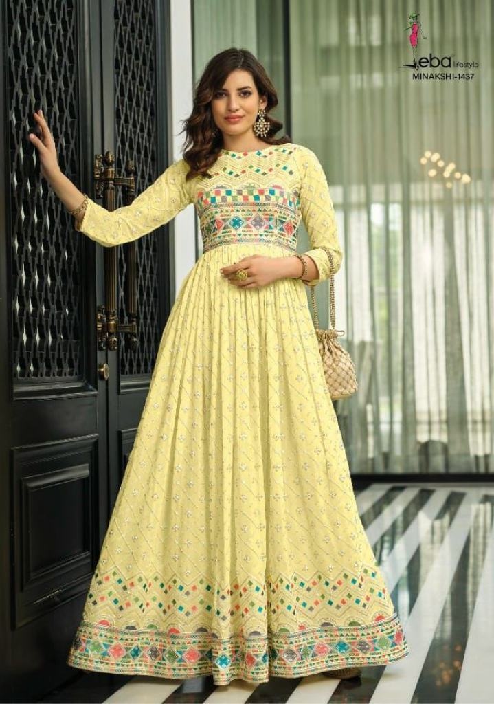 Eba Minakshi Georgette Designer Ready Made Heavy Long Gown collection
