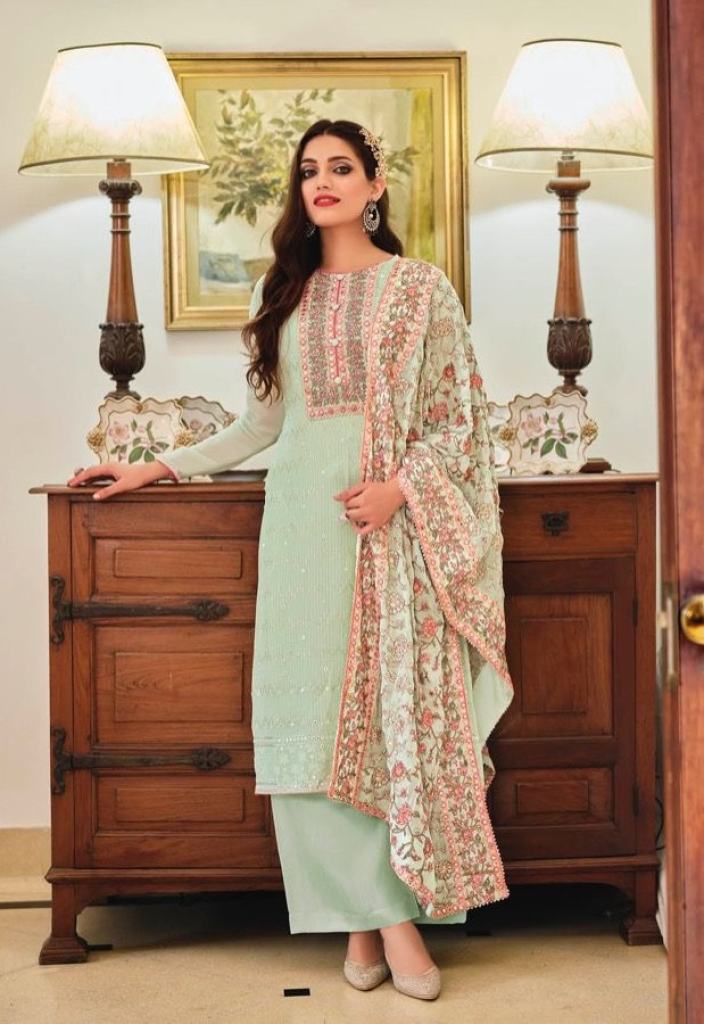 Eba Mustard Vol 2 Chinon Embroidered Salwar Suit Catalog 