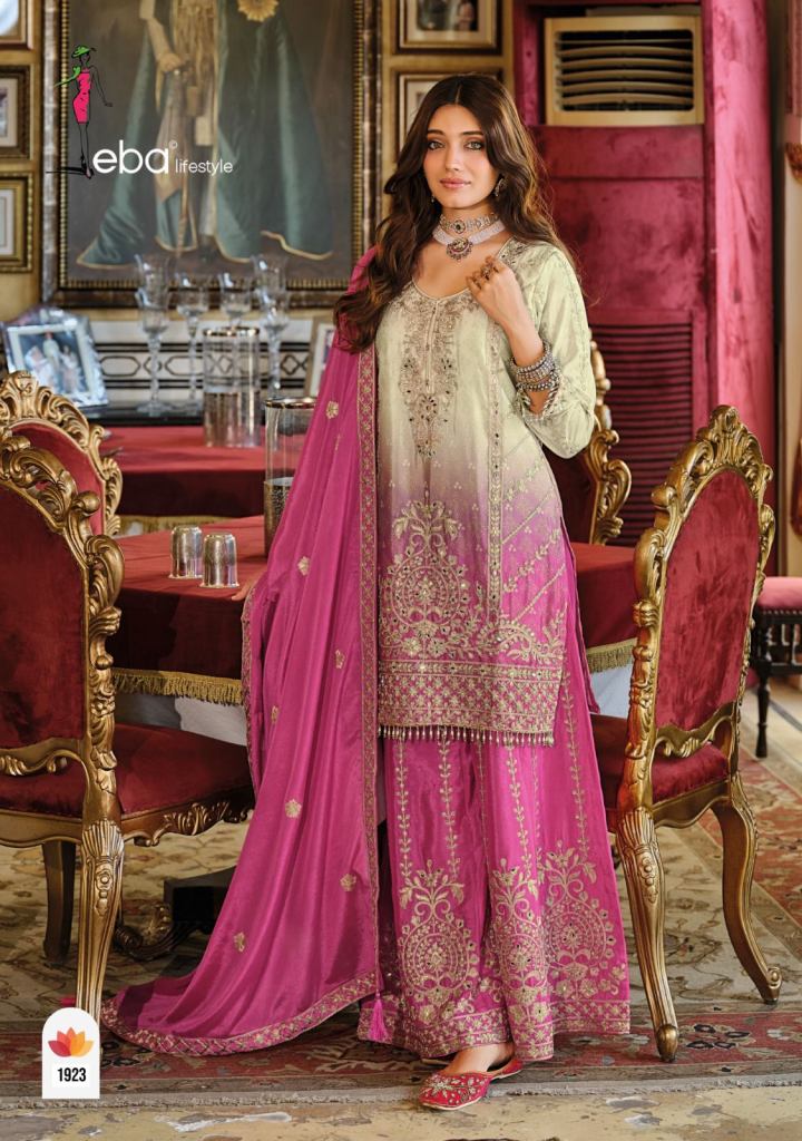 Eba Rangeen Edition Embroidery Kurti Pant And Dupatta
