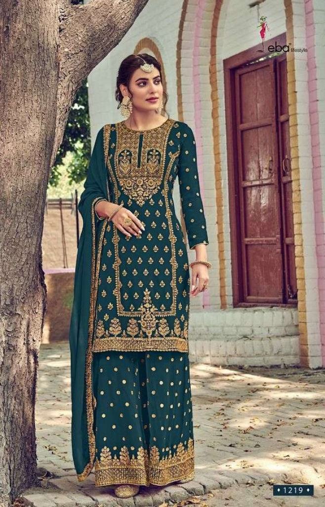 Eba Rose Gold Georgette With Embroidery Work Dress Material  Catalog 