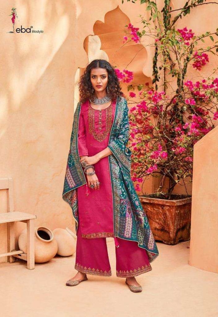  Eba  Zora Pure Kuntal Silk Designer Salwar Suits Catalog 
