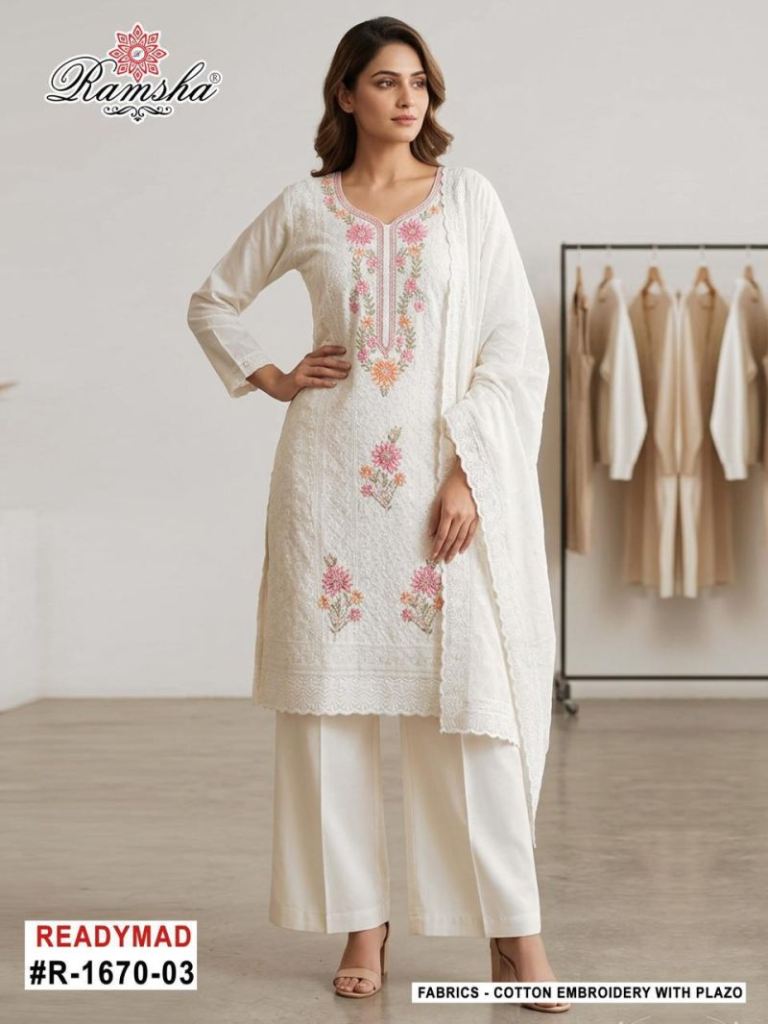 Elina Ramsha R 1670  Cotton Embroidered Suit Set