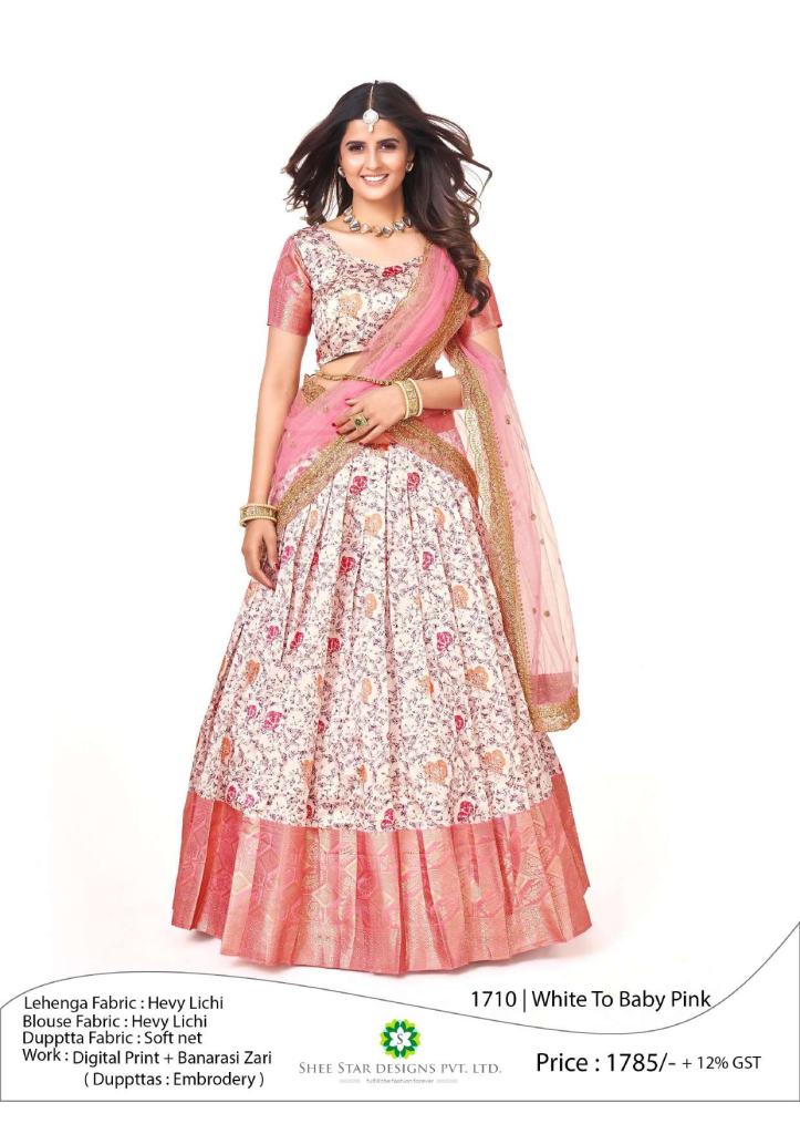 Ethereal Beauty A Half Sarees Lehenga Collection in Shades of White and Baby Pink