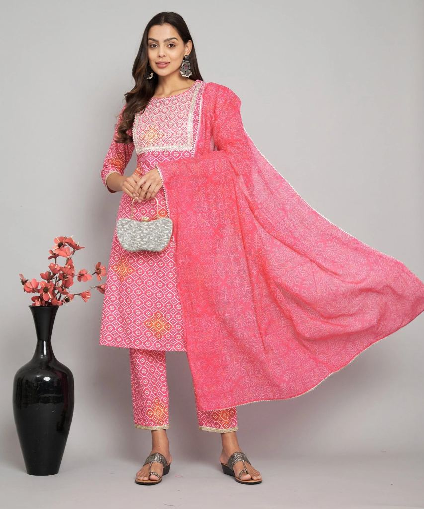 Ethnic Wear Ziyaa Vol 46 Pretty Cotton Kurti Pant With Dupatta Collection