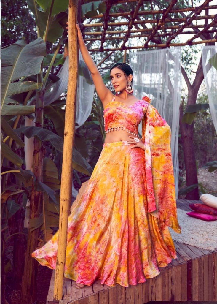  Exclusive Orange printed  Lehenga Choli collection  