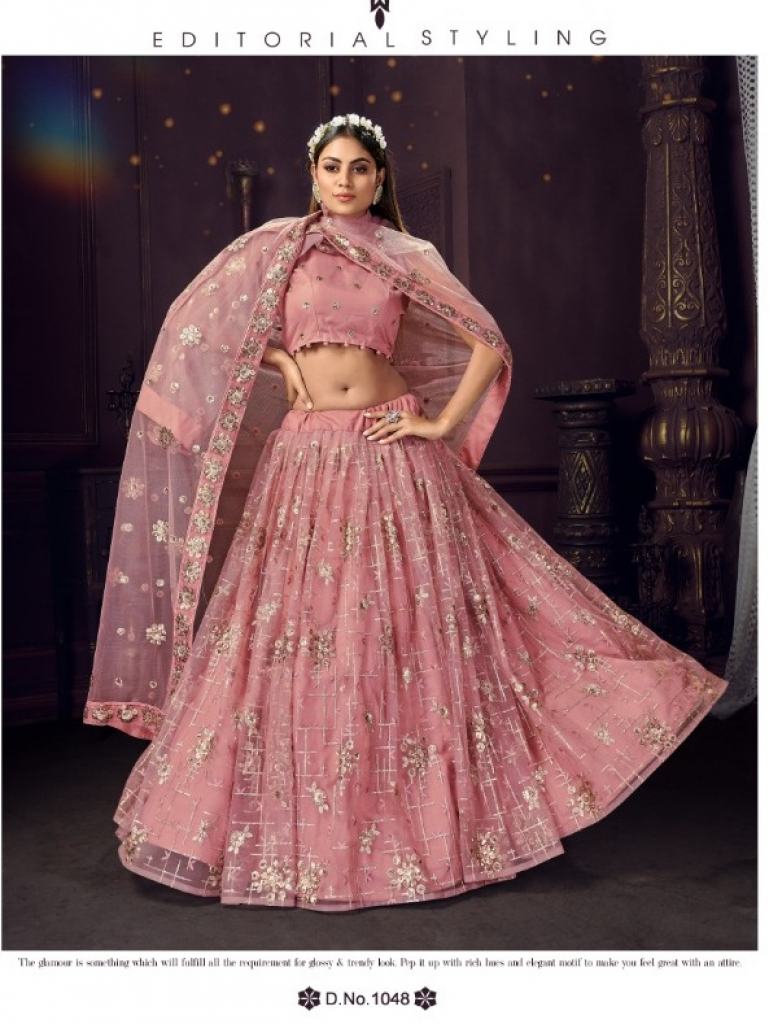 FC New Launching  D-1048 Soft Net With Semi Stich Lehenga Wholesale Price