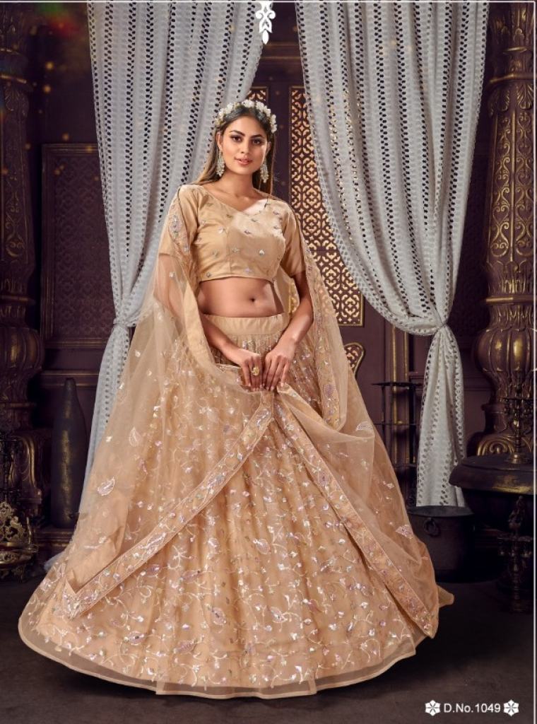 FC New Launching  D-1049 Soft Net With Semi Stich Wholesale Lehenga