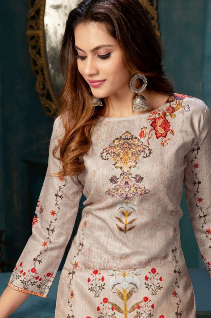 Minu Nitya Premium Silk Rayon Long Embroidered Kurtis WIth Sequence Work  Catalogue Pack Of 4Pcs