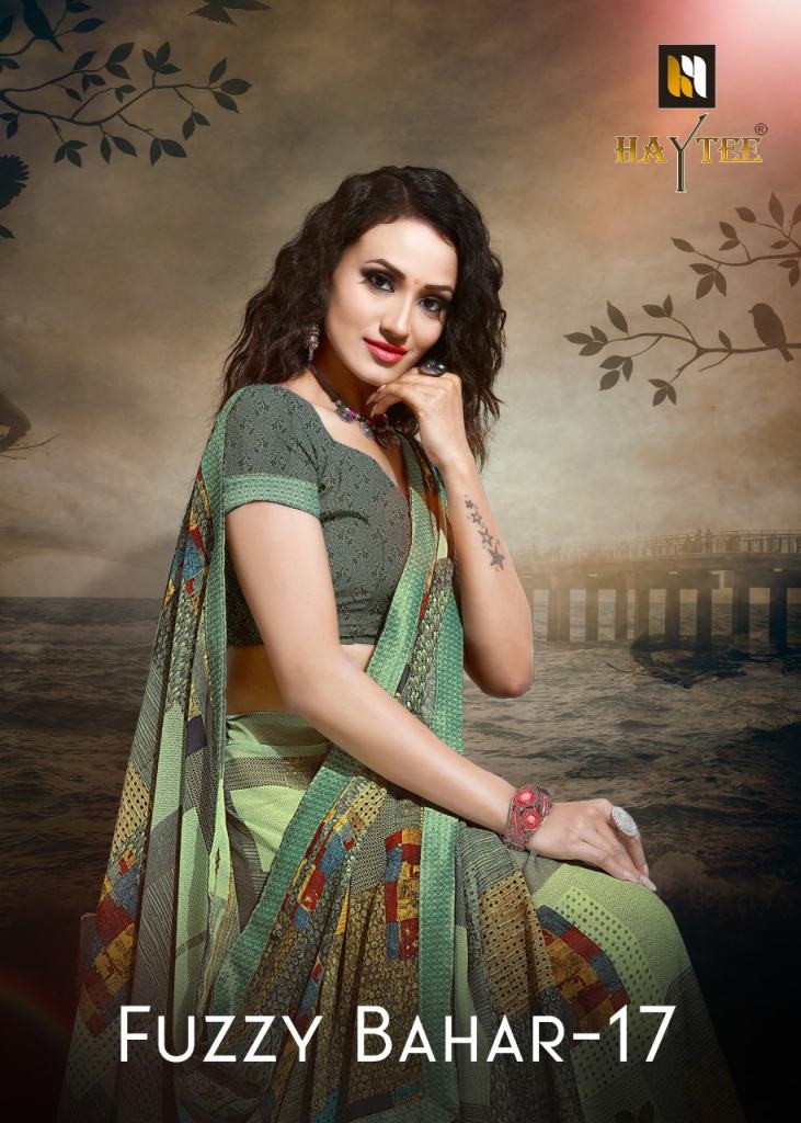 Haytee Present Fuzzy bahar vol 17 sarees catalogue