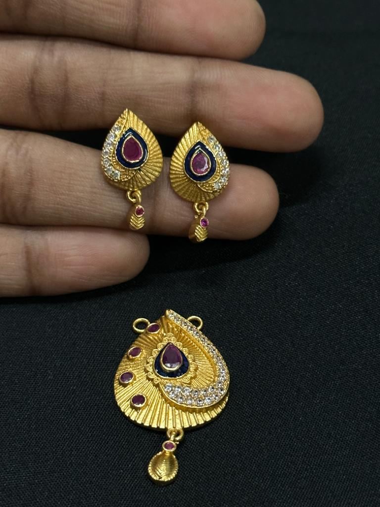Intricate Oval Stud Earrings | Multicoloured Indian Jewelry
