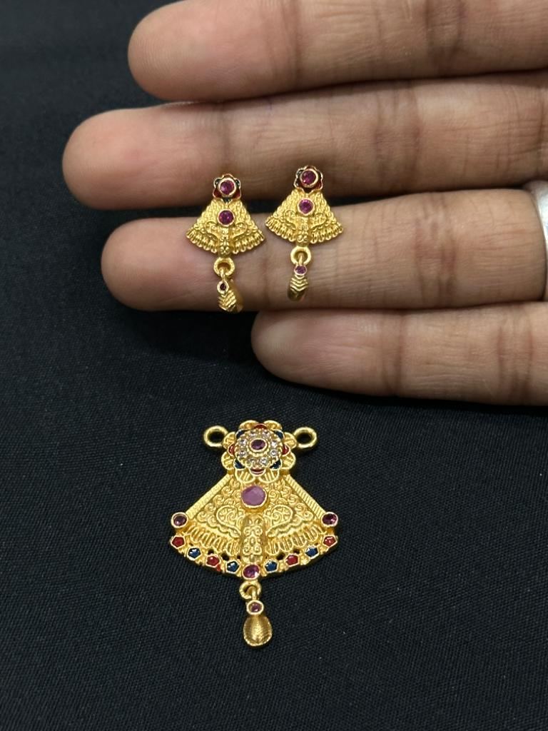 Buy AFJ GOLD One Gram Gold Plated Stone Earring for Women And Girls at  Amazonin