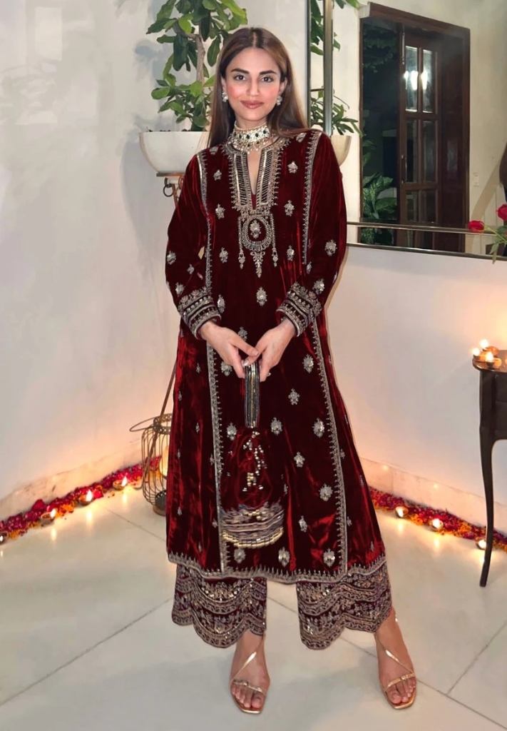 Fancy Velvet 2003 Embroidery Wedding Salwar Kameez