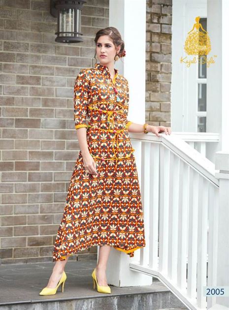 Kajal Style Fashion Femina 3 Rayon Print Kurtis Wholesale
