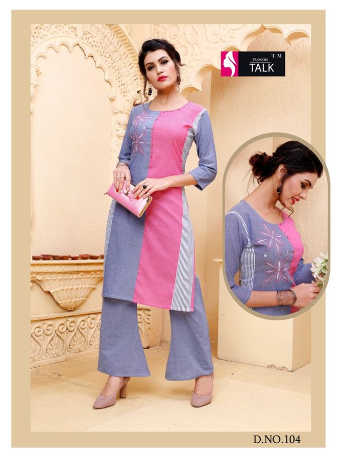 https://www.wholesaletextile.in/product-img/Fashion-talk-present-Chitra-Heavy-Cotton-Kurti-With-Palazzo-collection-11571121454.jpeg