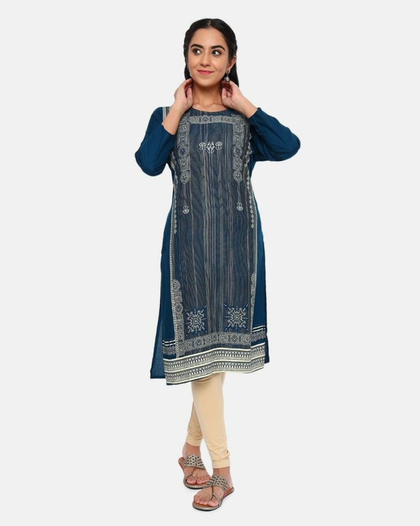 Fc Pushpa Rayon Straight Cut Kurti Set