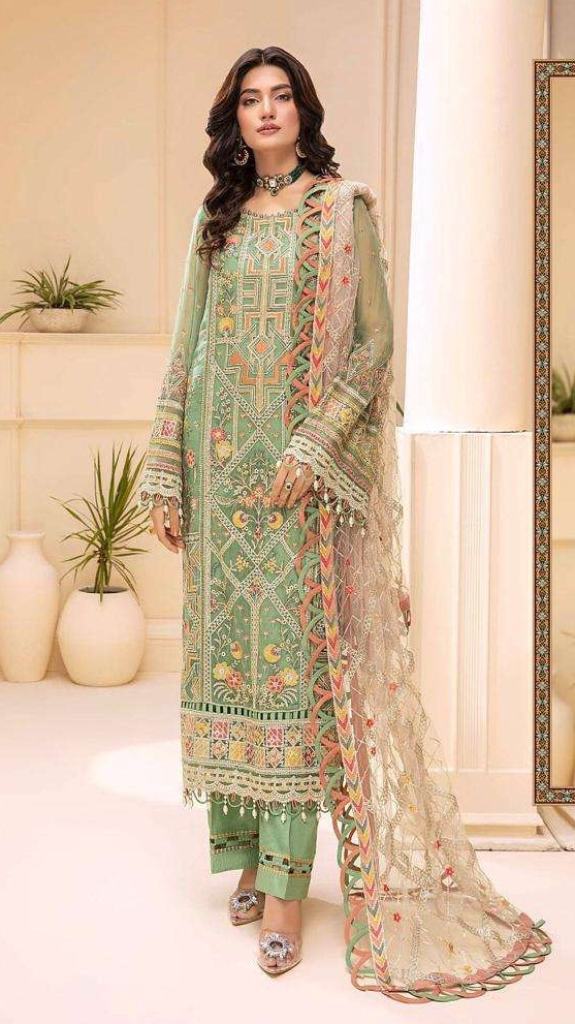 Fepic Rosemeen Trends Faux Georgette With Embroidered Pakistani  Suits Catalog 
