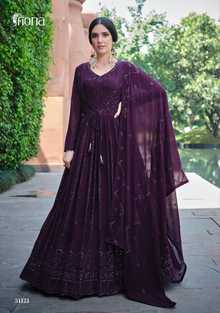 Fiona saina New Stylish Georgette With Heavy Sequence Ready Made Gown Collection