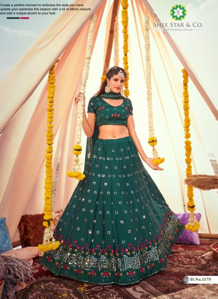 Firozi  Special Chinon Embroidered Lehenga Choli collection 