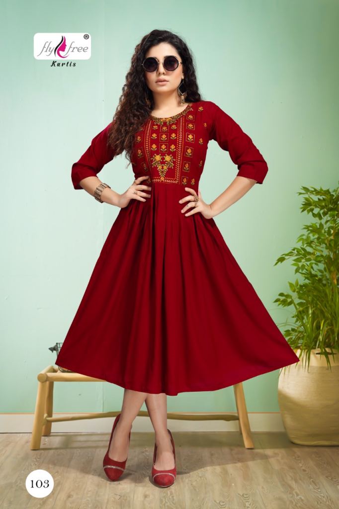 Fly Free Airjet Anarkali Kurti wholesale rate in Surat