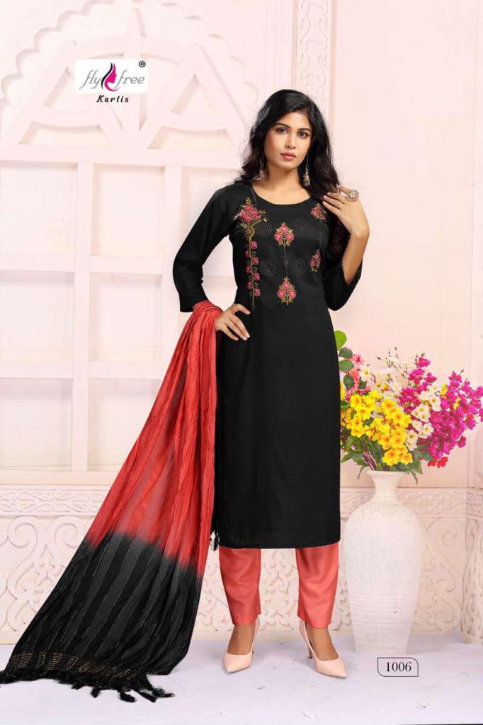 Fly Free Zian Ethnic Wear Ready Made Kurti  bottom and dupatta  Catalog 