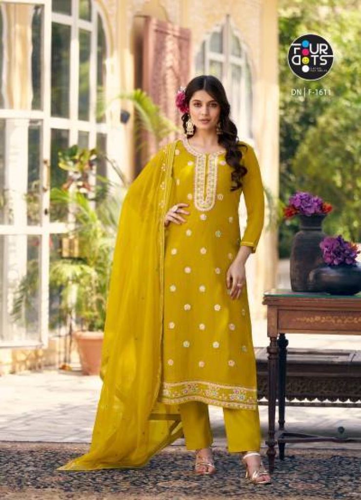 Four Dots Ibadat Crush Silk Dress Material