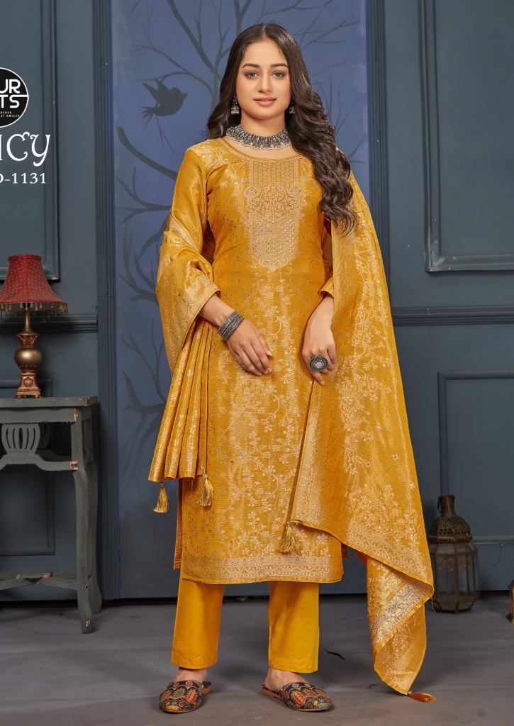 Four Dots Macy Silk Designer Dress Material
