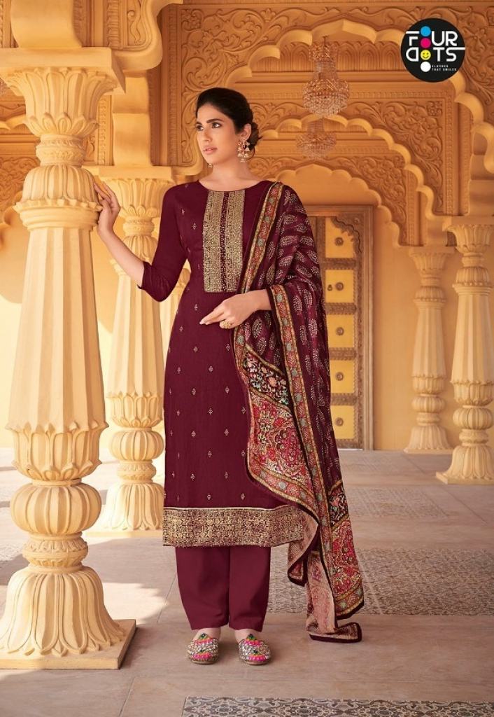Four Dots Preyasi Designer Embroidery Ethnic Wear Salwar suits catalogue 