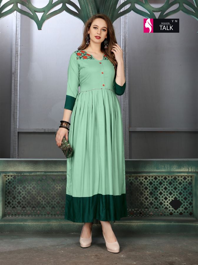 Ft  by  Weekend 1 Heavy Rayon Festive Wear Fancy Worked Kurti