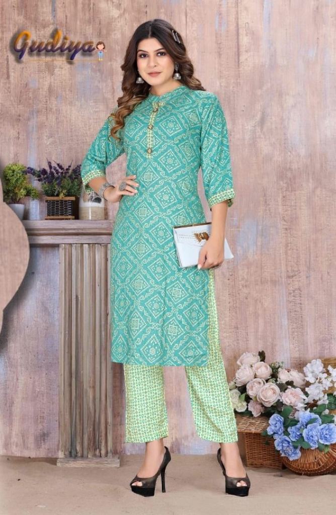 Ft Gudiya Casual Wear Printed Kurti With Bottom Collection