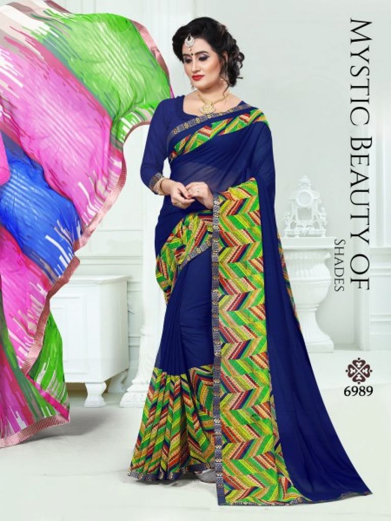 Fuzzy 6 Kodas  Printed saree Set