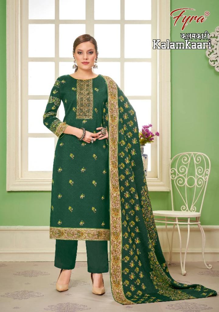 Fyra Kalamkaari Designer  Pashmina Dress Material Collection