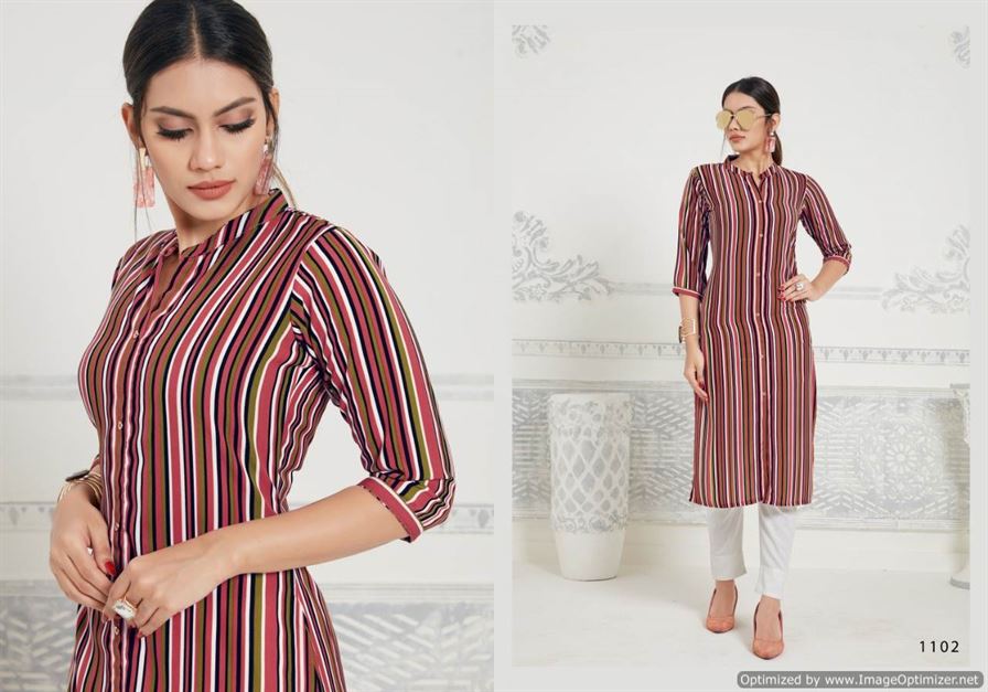 Work wear stripes kurti designs - How to style Kurti with stripes ideas for  officewear - YouTube