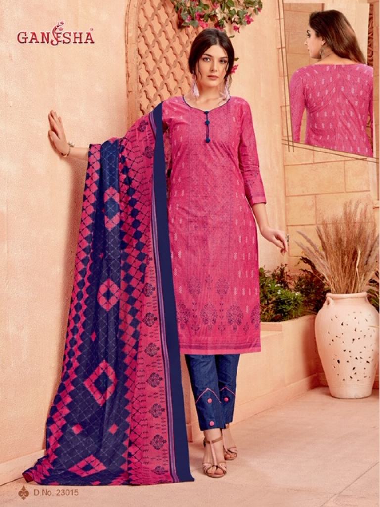 Ganesha Print vol 23 Ready Made Cotton Suits