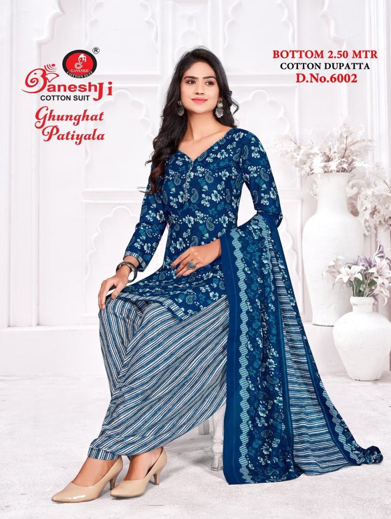 Ganeshji Ghunghat Patiyala Vol 6 Printed Dress Material