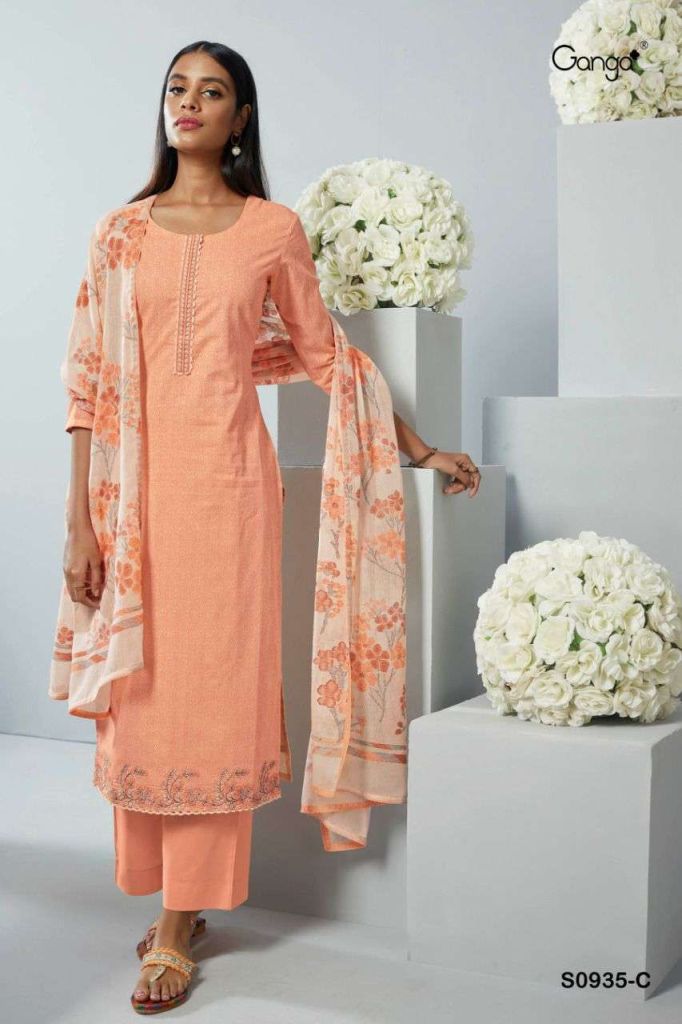 Ganga Alva S0935 Fancy Cotton Dress Material collection 