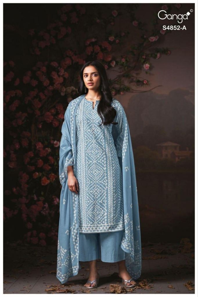 Ganga Avensa 4852 Printed With Hand Worked Salwar Kameez