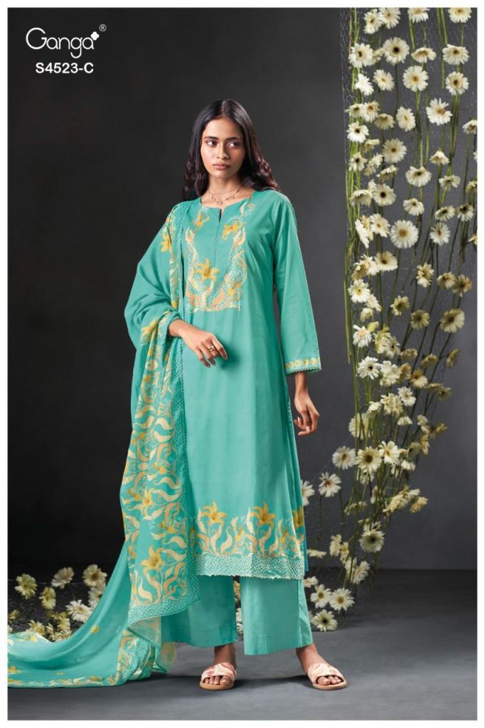 Ganga Beryl S 4523 Embroiderd Salwar Kameez