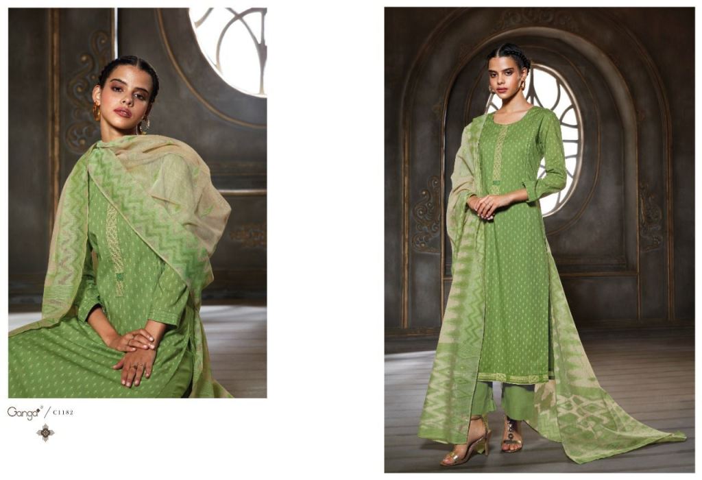 Buy Ganga Caleo cotton Buy Satin Dress Material For Women online in India