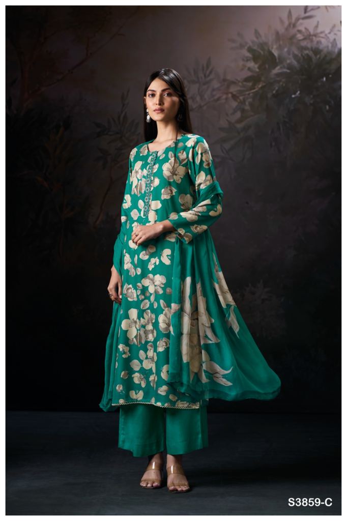 Ganga Cassie 3859 Printed Embroidery Salwar Kameez