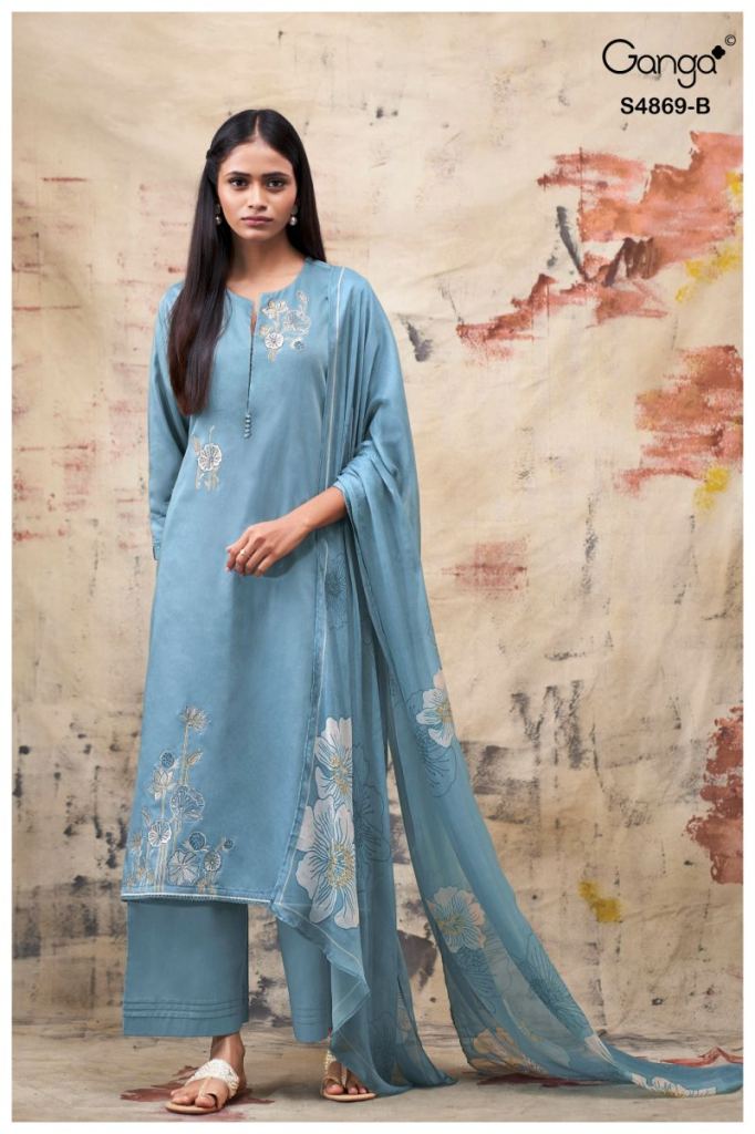 Ganga Evikaa 4869 Embroidered Salwar Kameez